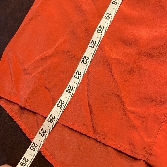 J Jill Women's L Silk Long Sleeve Blouse Coral V Neck Flowy Casual Top - Picture 12 of 13